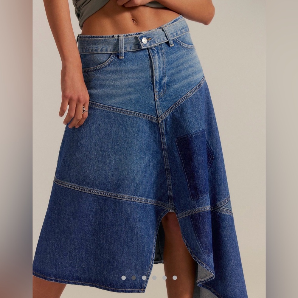 NWOT We The Free Piece of Work Denim Mini Skirt Size 31 - Picture 4 of 4